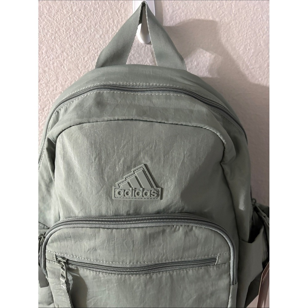 Adidas Weekender Silver Green Backpack 16" Laptop Travel School Daypack GIFT NEW - Picture 7 of 13